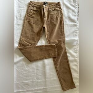 British Khaki Straight Leg Pants - tan corduroy